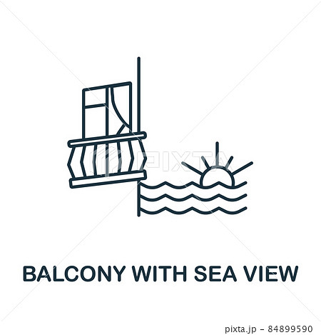 Balcony With Sea View icon. Line element from balcony collection. Linear Balcony With Sea View icon sign for web design, infographics and more. Balcony With Sea View icon. Line element from balcony collection. Linear Balcony With Sea View icon sign for web design, infographics and more. 84899590