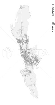 Jeddah vector map. Detailed map of Jeddah city administrative area. Cityscape urban panorama. 84899891