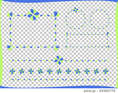 Cute frame set with heart clover motif (blue) 84900779