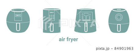 Air fryer flat icon. Multicolor cooking fry appliance icon outline. Vector illustration isolated on white background 84901963