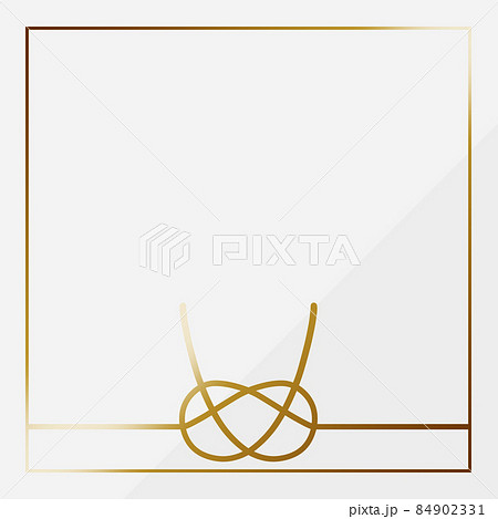 高級感のある水引(あわび結び)の背景 正方形 ホワイト&ゴールド 高級感のある水引(あわび結び)の背景 正方形 ホワイト&ゴールド 84902331