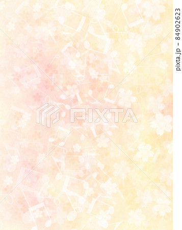 音符と桜の花の背景イラスト No.03 音符と桜の花の背景イラスト No.03 84902623