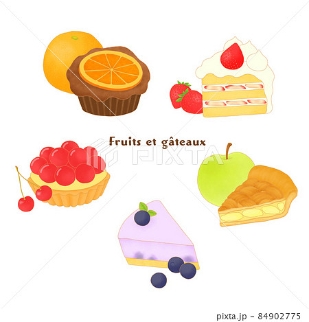 フルーツのケーキいろいろイラスト 84902775