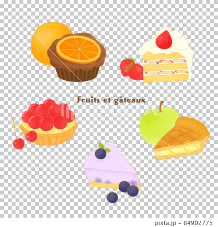 フルーツのケーキいろいろイラスト 84902775