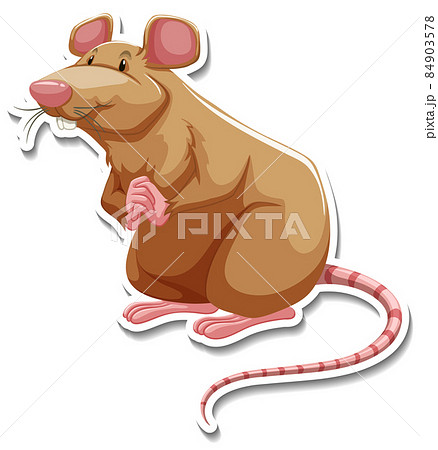 Brown mouse cartoon character sticker Brown mouse cartoon character sticker 84903578