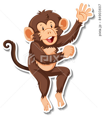 Monkey dancing animal cartoon sticker Monkey dancing animal cartoon sticker 84903607