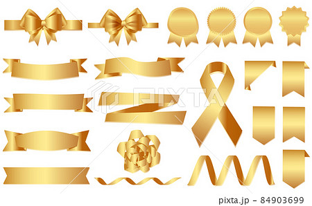ゴールドメダルとリボンセット ゴールドメダルとリボンセット 84903699