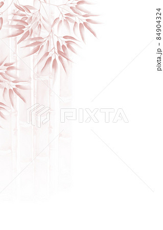 渋い茶色の水墨画っぽい竹林の背景イラスト 背景白 縦 他色有のイラスト素材