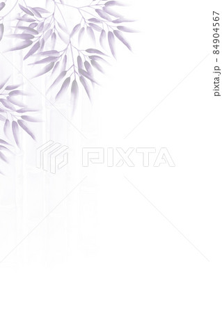 薄墨紫色の水墨画っぽい竹林の背景イラスト 背景白 縦 他色有のイラスト素材
