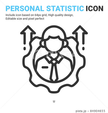 Personal Development Icon Vector With Outline のイラスト素材