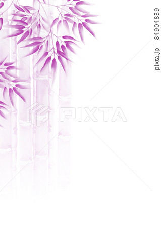 渋い桃色の水墨画っぽい竹林の背景イラスト 背景白 縦 他色有のイラスト素材