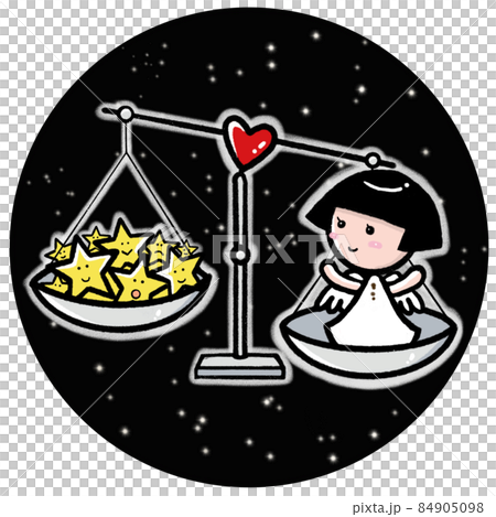 12星座可愛插畫素材/天秤座 12星座可愛插畫素材/天秤座 84905098