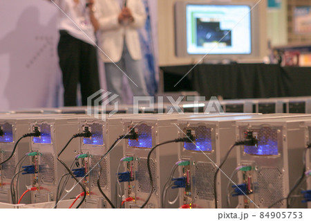 Participants dress of promoter at computer show, 20 Aug 2005 84905753