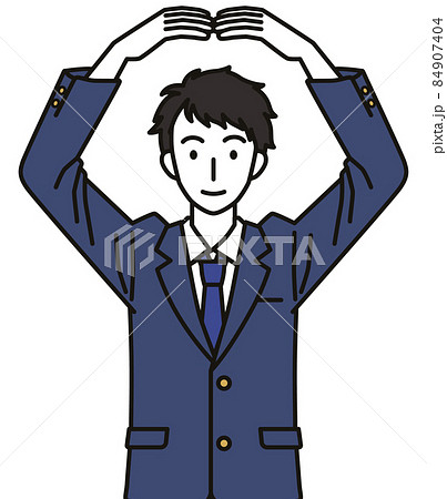 手でまるのジェスチャーをする男子中学生・高校生 手でまるのジェスチャーをする男子中学生・高校生 84907404