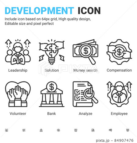 ESG concept environmental icon with outline style isolated on white background. Vector illustration corporate governance, social sign symbol concept for business. Editable stroke and pixel perfect 84907476