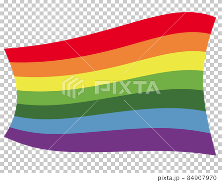 虹　レインボー　背景　壁紙　フラッグ　たなびく 84907970