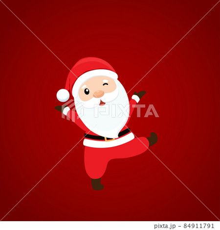 Christmas Greeting Card with Santa Claus. Vector illustration. 84911791