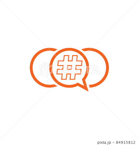 Hashtag trending topic speak logo design 84915812