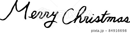 メリークリスマス 手書き 文字 筆記体 英語 黒 のイラスト素材