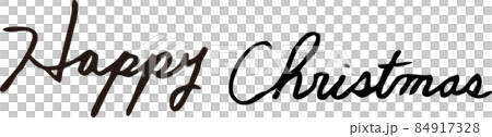 Happy Christmas hand-painted characters cursive English black Happy Christmas hand-painted characters cursive English black 84917328