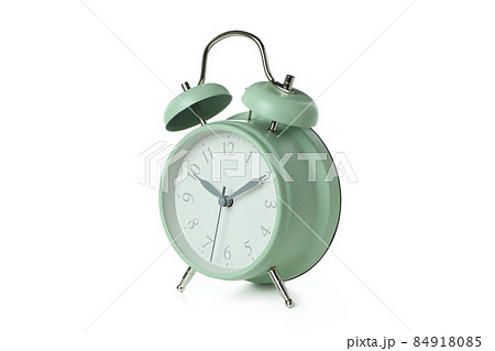 Mint alarm clock isolated on white background 84918085