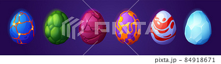 Dragon eggs with different texture for game design Dragon eggs with different texture for game design 84918671