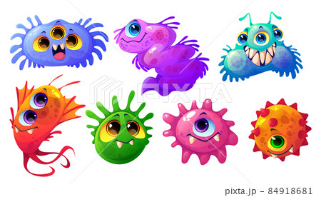 Cute bacteria, germ and virus characters 84918681