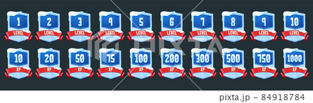Ice badges with level number and xp for game Ice badges with level number and xp for game 84918784