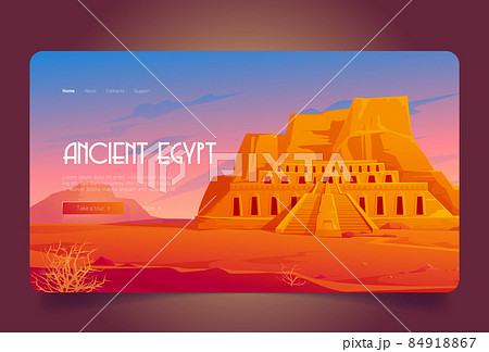Ancient Egypt cartoon landing page mortuary temple 84918867
