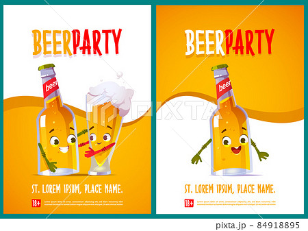 Beer party posters with bottle and glass Beer party posters with bottle and glass 84918895