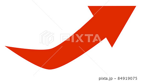 上昇する赤色の矢印アイコン 84919075