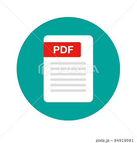 PDFファイル　フラットデザインの丸型アイコン 84919081