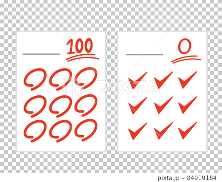 100点 0点　採点　テスト用紙 84919184
