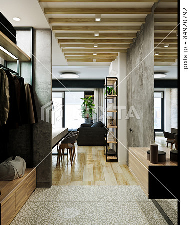 modern loft style apartment interior, private house 84920792