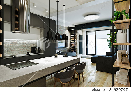 modern loft style apartment interior, private house 84920797