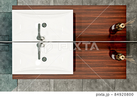 modern bathroom design with tiles concrete and wood 84920800