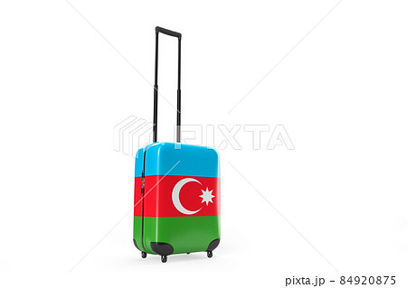 Suitcase with flag of Azerbaijan as a travel concept. 3D illustration 84920875