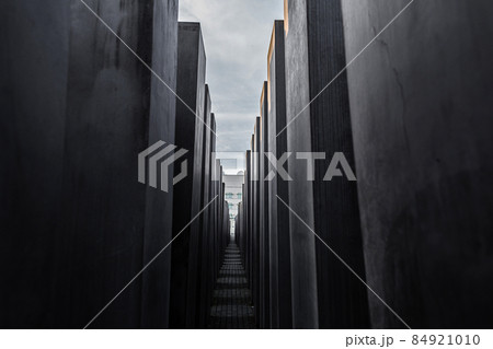 Monument to the Holocaust of Jews in Berlin. Columns of various heights Monument to the Holocaust of Jews in Berlin. Columns of various heights 84921010
