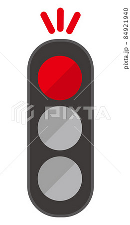 縦型信号機 赤信号の点灯 ポップのイラスト素材