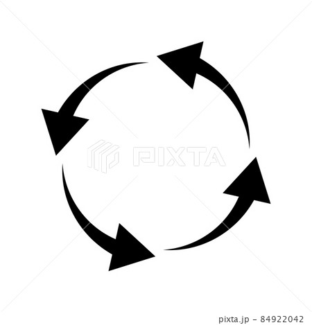 回転している4つの矢印のイラスト素材