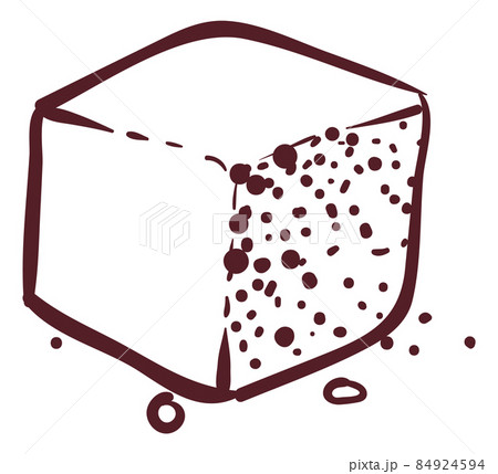 Sugar cubes sketch. Hand drawn sweet lump 84924594