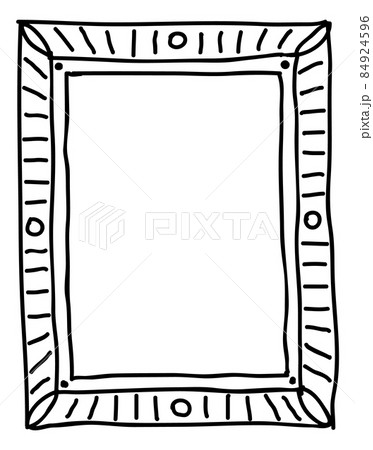 Decorative rectangle frame. Doodle line pattern border Decorative rectangle frame. Doodle line pattern border 84924596