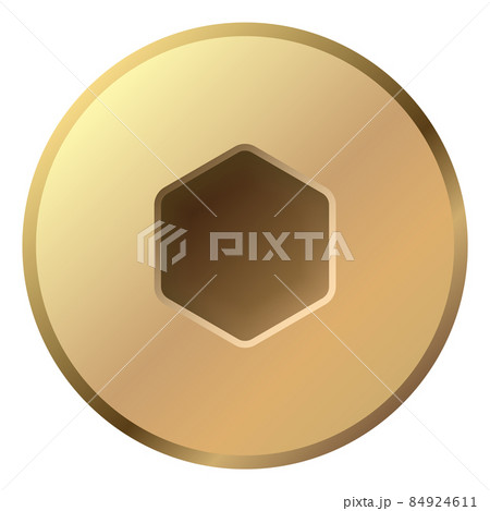 Bolt top. Allen head with hex socket. Gold fastener Bolt top. Allen head with hex socket. Gold fastener 84924611