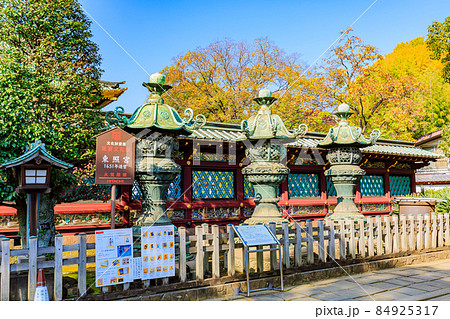 東京　台東区　上野公園にある上野東照宮　銅燈籠 84925317