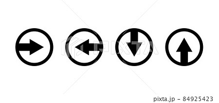 丸型の上下左右のアイコンセット 84925423