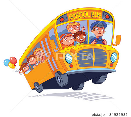 School bus with children goes to school or on an excursion 84925985
