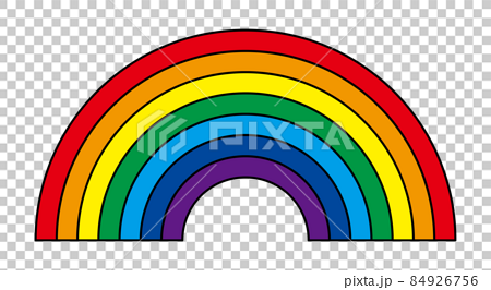 虹のアイコン、7色、デザイン素材 84926756