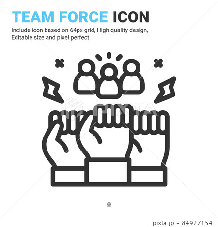 Team force icon vector with outline style isolated on white background. Vector illustration teamwork sign symbol icon concept for business, finance, industry, company, apps, web and all project Team force icon vector with outline style isolated on white background. Vector illustration teamwork sign symbol icon concept for business, finance, industry, company, apps, web and all project 84927154