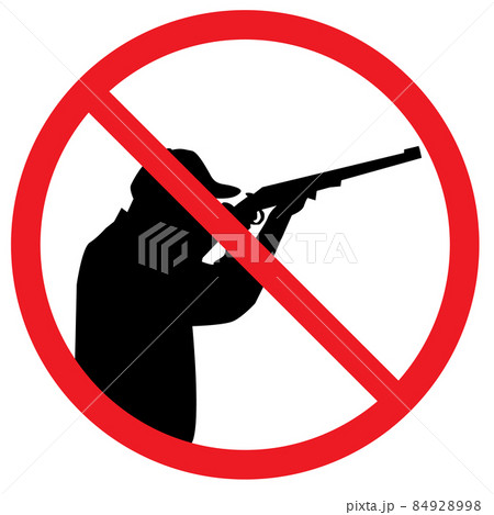 Stop hunting sign on white background. No hunt forbidden symbol. flat style. 84928998