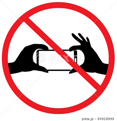 No Selfie on white background. Do not record video sign. Do not take photos symbol. flat style. 84928999